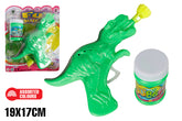DINASOUR BUBBLE BLOWER WITH 50ML LIQUID 2 ASST CLR 19x17CM