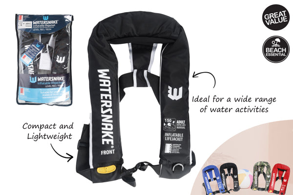 PFD MAN INFLATE LVL 150 BLACK NEW 2023 WS