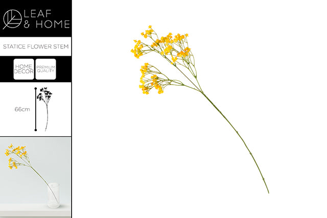 *** 66CM STATICE STEM YELLOW FAUX