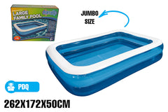 FAMILY POOL LARGE RECTANGULAR BLUE 262X172X50CM