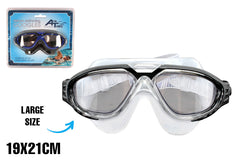 SWIM GOGGLE DELUXE ADULTS BLACK & BLUE 19X21CM