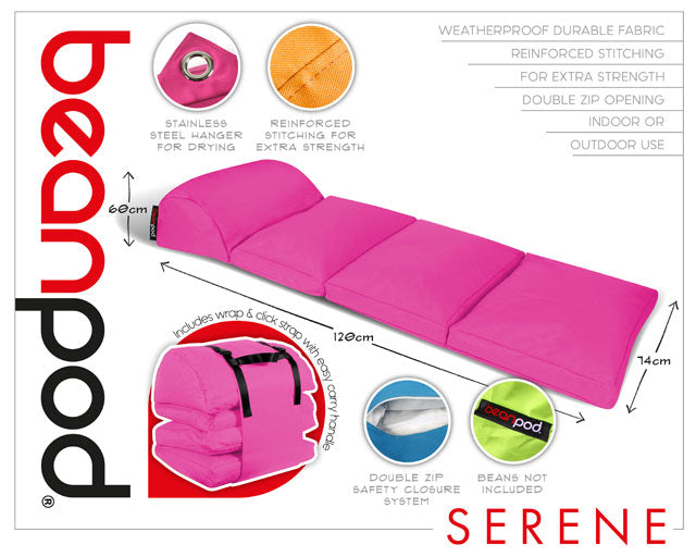 BEAN POD SERENE 74X120X60CM PINK