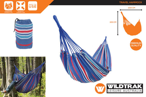 *** TRAVEL HAMMOCK WITH CARRY BAG CANVAS 200X100CM A/C GV0942