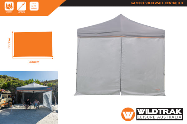 *** GAZEBO SOLID WALL CENTRE ZIP 3.0