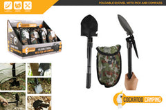 MULTIPURPOSE CAMP TOOL WSHOVEL PICKNCOMPASS 30X10CM AC CA0131