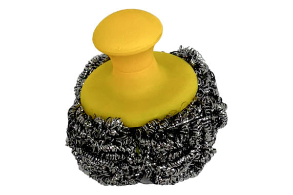 SCOURER WITH YELLOW HANDLE 6X6X6CM