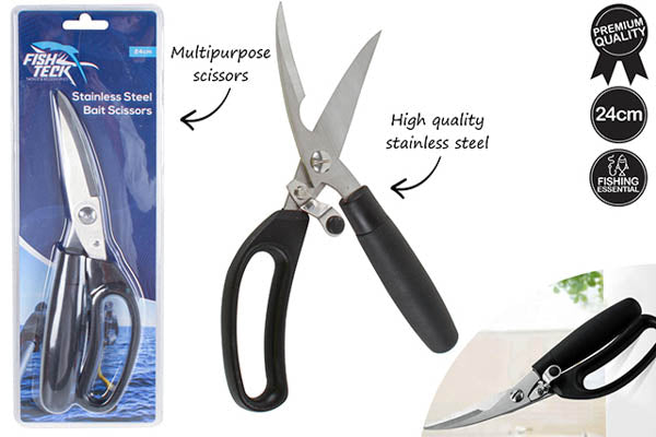 BAIT SCISSORS STAINLESS STEEL 24 CM