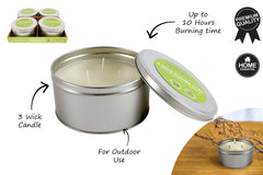 CANDLE CITRO SANDLEWOOD 14X7CM IN TIN 3 WICK 260G