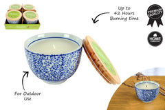 CANDLE CITRO 11X9CM IN POT WITH BAMBOO LID 250G