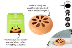 TERRACOTTA INCENSE COIL BURNER W 4 PCE COILS IN BOX 14CM