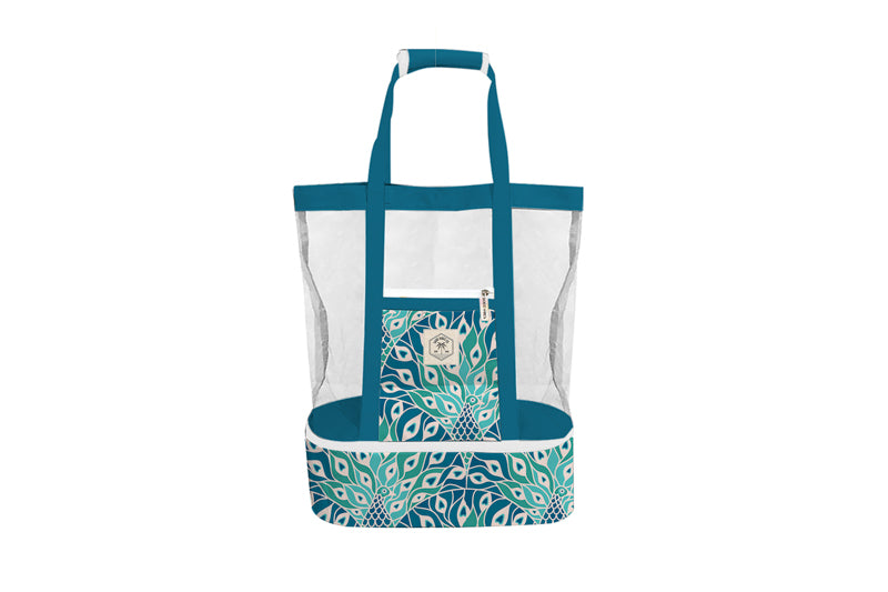 2 IN 1 BEACH COOLER BAG PEACOCK PARADISE 45X44X18CM