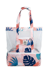 2 IN 1 BEACH COOLER BAG BLUSH PALM 45X44X18CM