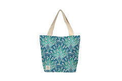 BEACH BAG W INNER POCKET ZIP PEACOCK PARADISE 50X42X15