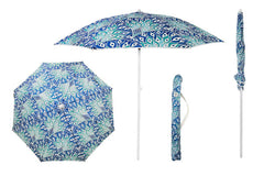 BEACH UMBRELLA W MATCHNG CARRY BAG PEACOCK PARADISE 180X180CM