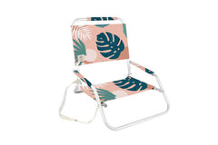 BEACH CHAIR FOLDABLE W WHITE FRAME BLUSH PALM 60X58X50CM