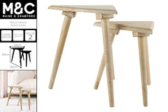 PEACE MANGO WOOD S2 WOOD SIDE TABLE 43X43X43CM LGE