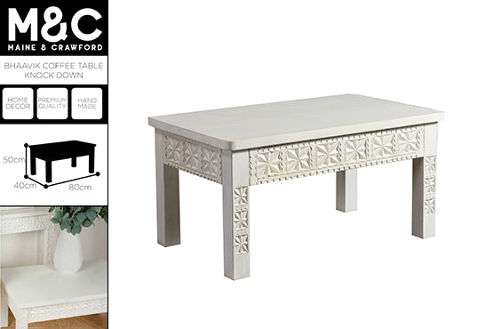 BHAAVIK COFFEE TABLE KNOCK DOWN 80X50X40CM