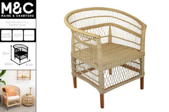 INEZ MALAWI STYLE RATTAN CHAIR 76X60X57CM