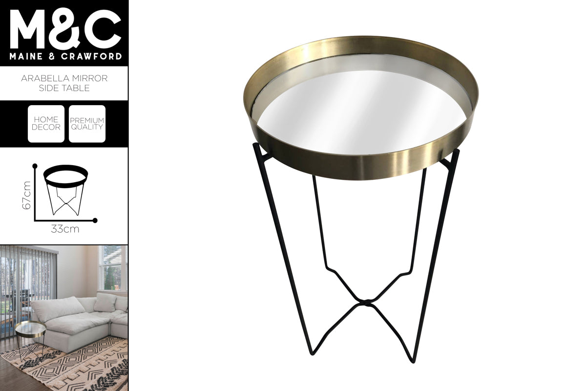ARABELLA MIRROR SIDE TABLE 67X33CM