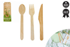 *** 36PK ECO WOODEN CUTLERY 16CM