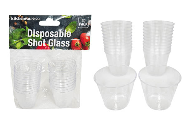 SHOT GLASSES 20PCE REUSABLE BLUE