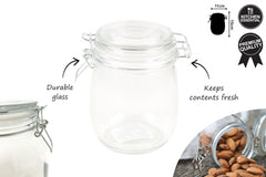 750ML CLIP TOP GLASS JAR 15 X 11 X 11CM