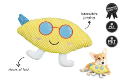 PINEAPPLE HEAD SMILEY FACE PLUSH DOG TOY 18X28CM