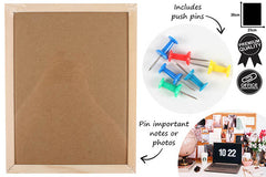 CORK BOARD WITH 2 PUSH PINS WOODEN FRAME 23X30CM