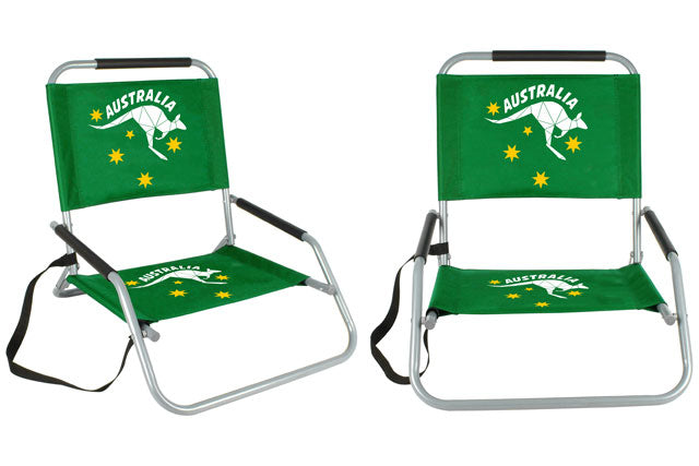 AUSSIE GREEN AND GOLD FOLDABLE PICNIC BEACH CHAIR