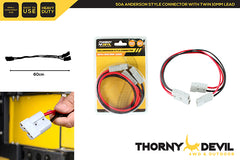 50A ANDERSON CONNECTOR TWIN 5MM LEAD 60CM 10AWG AC CA7505