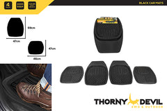 4PK BLACK CAR MATS 69 X 47CM AND 47 X 46CM