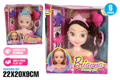 BEUATY PRINCESS WITH TIARA 6PC PLAYSET 2 ASST 17CM