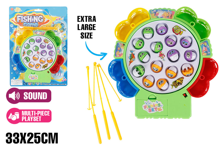 FISHING GAME CATCH THE MOVING FISH QK W SND 2ASS CLR 33x25CM