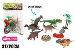 DINOSAUR WORLD ANIMALS 11PCE ASSORTED IN PVC BAG 31x20CM