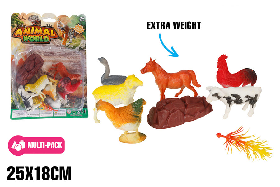 FARM WORLD ANIMALS 8PCE 25x18CM