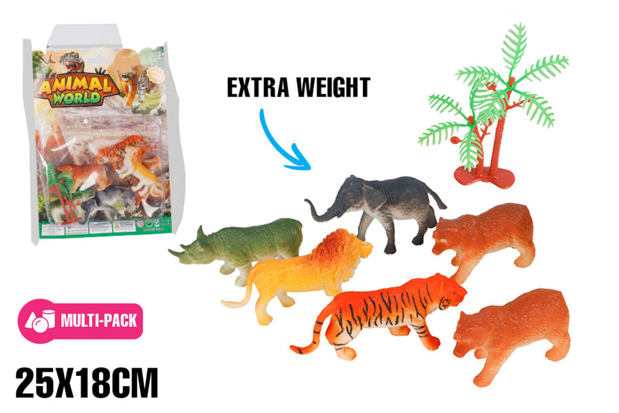 SAFARI WORLD ANIMALS 7PCE 25x18CM