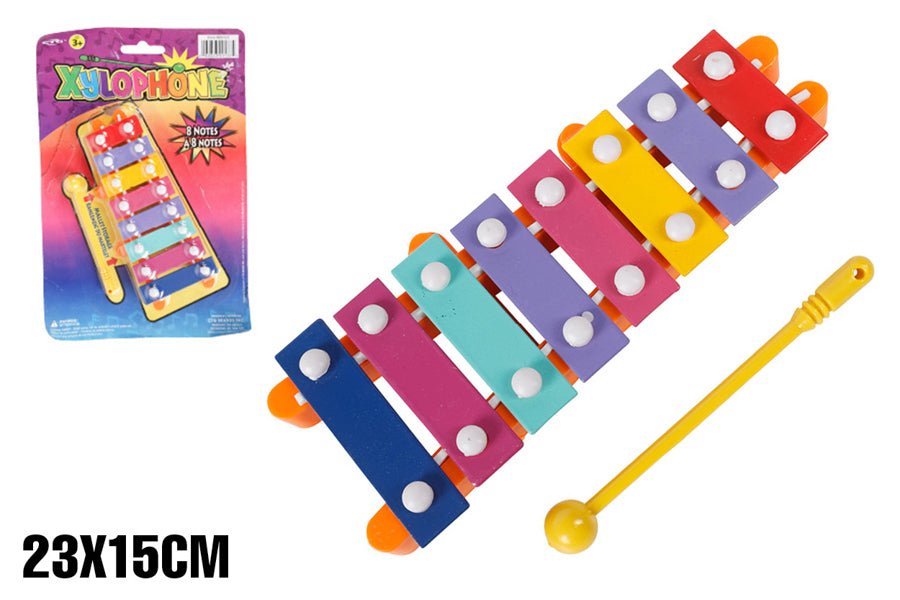 XYLOPHONE WITH 8 NOTES AND MALLET 23X15CM